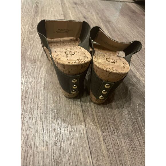 Cato Cork Wedge Heels Olive Green Size 8 - Picture 4 of 6